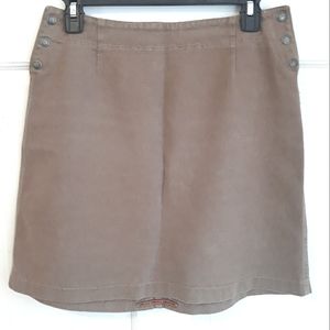 A.Gold.E vintage tan taupe side button snap safari high waisted khaki mini skirt